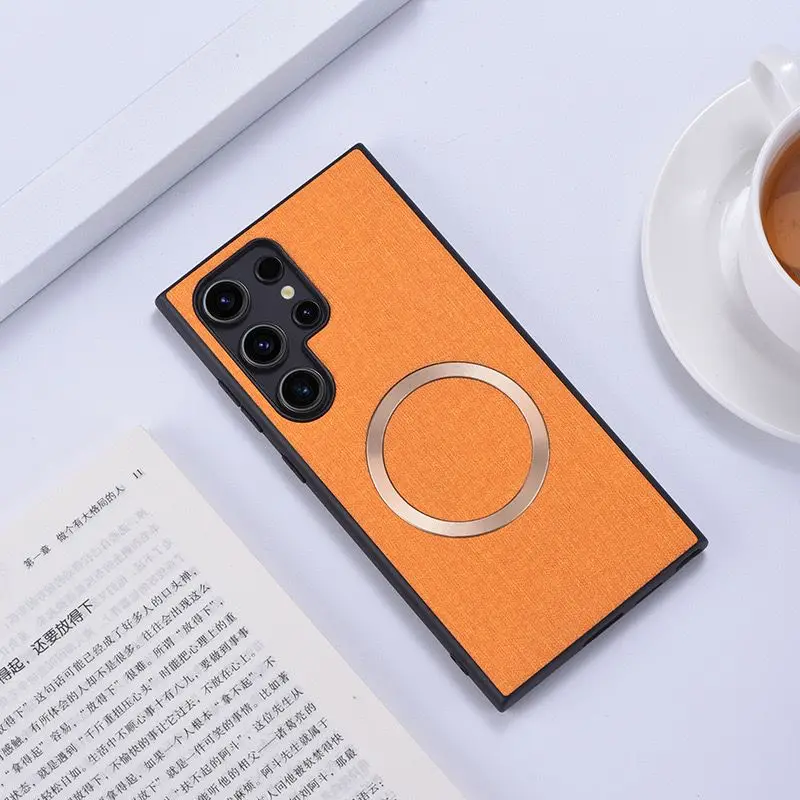 Sleek Fabric Case with Magnetic Charging Compatibility and Silicone Protection