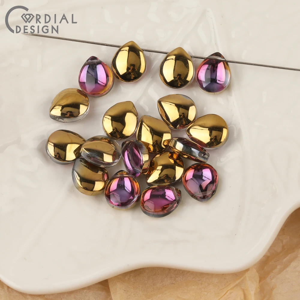 Cordial Design 10*12MM 300pcs Beads Making/Hand Made/DIY Glass Bead/Aurora Effect/Waterdrop Shape/Jewelry Findings & Components - cordial