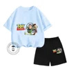 Kawaii Fashion Disney Toy Story Animation Cartoon Print Design O-neck Soft Short Sleeves and Shorts for Boys and Girls Ages 3-14 1