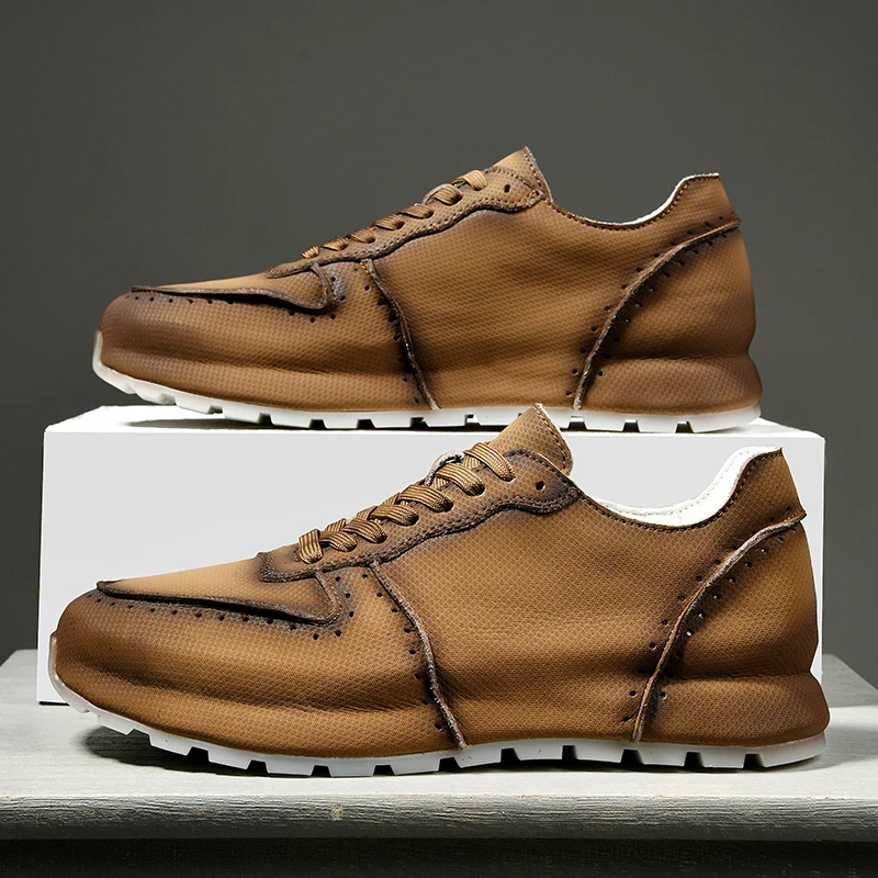 

Men Shoes New In Casual Leather Platform Fashion Loafers Outdoor Sports Male Sneakers Designer Luxury Tennis Flat