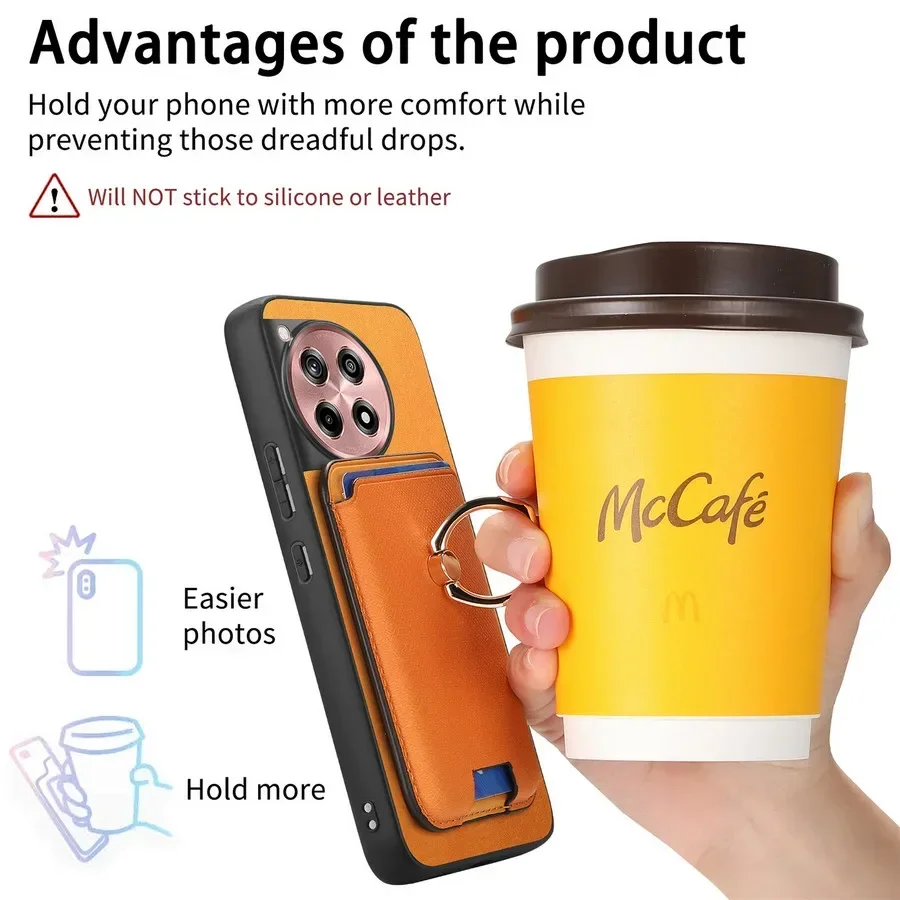 Enhanced MagSafe-Compatible 2-in-1 Detachable Leather Card Case and Back Cover