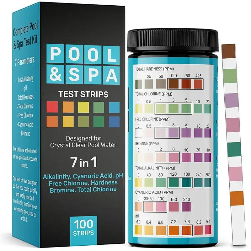 

Spa Test Strips Chlorine PH Swimming Pool Water Tester Paper 100 Strips Water Testing Kit Fish Tank PH Value Test For Aquarium