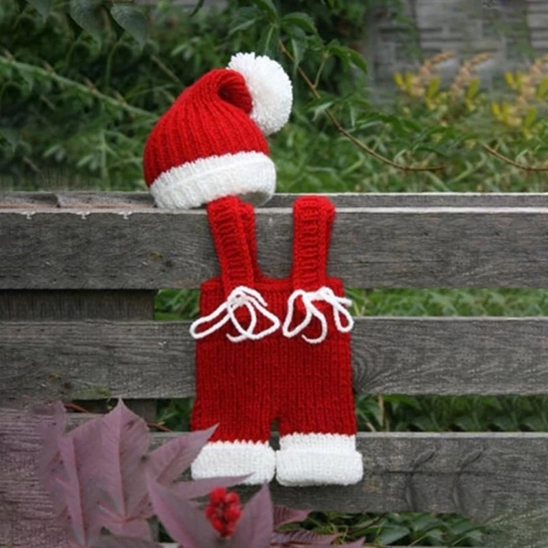 

Красный комплект реквизита для фотосессии для новорожденных, наряд для фотосъемки новорожденных, шляпа, одежда на Рождество