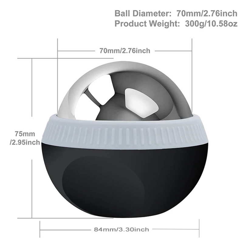 60mm Hand Held Stainless Steel Ice Massage Ball Cold Compress Low Temperature Therapy Ball Fitness Release Ball