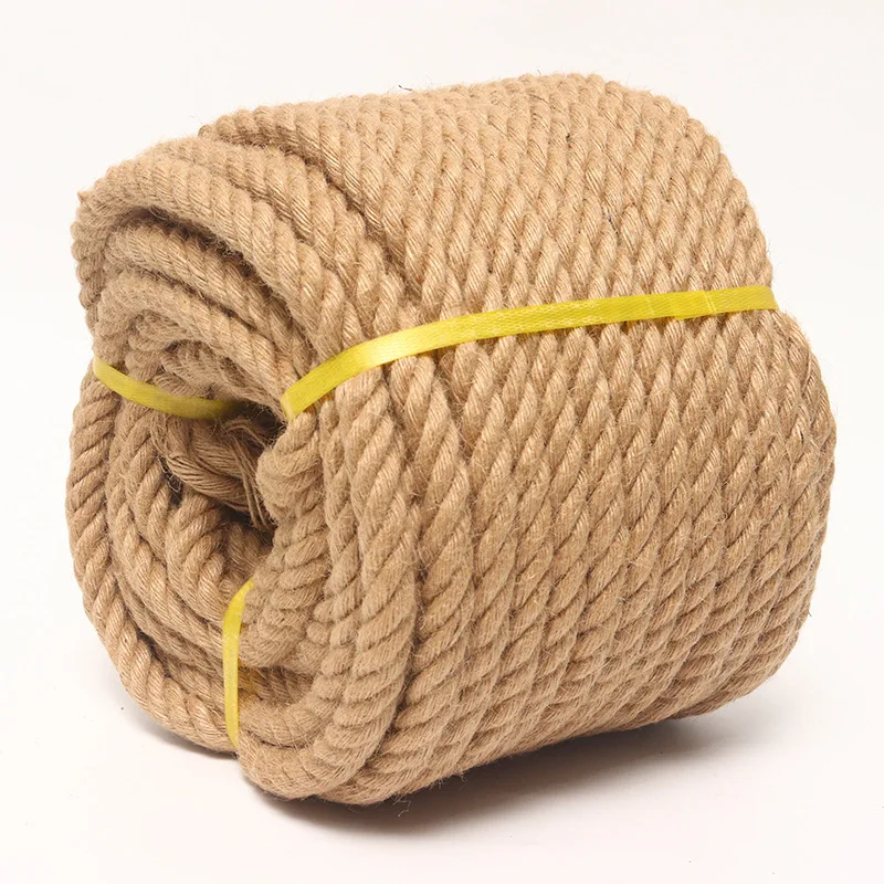 8mm10-50M Natural Jute Rope Twisted Cord DIY Craft Handmade Home Decoration Cat Climbing Frame 5m to 100m