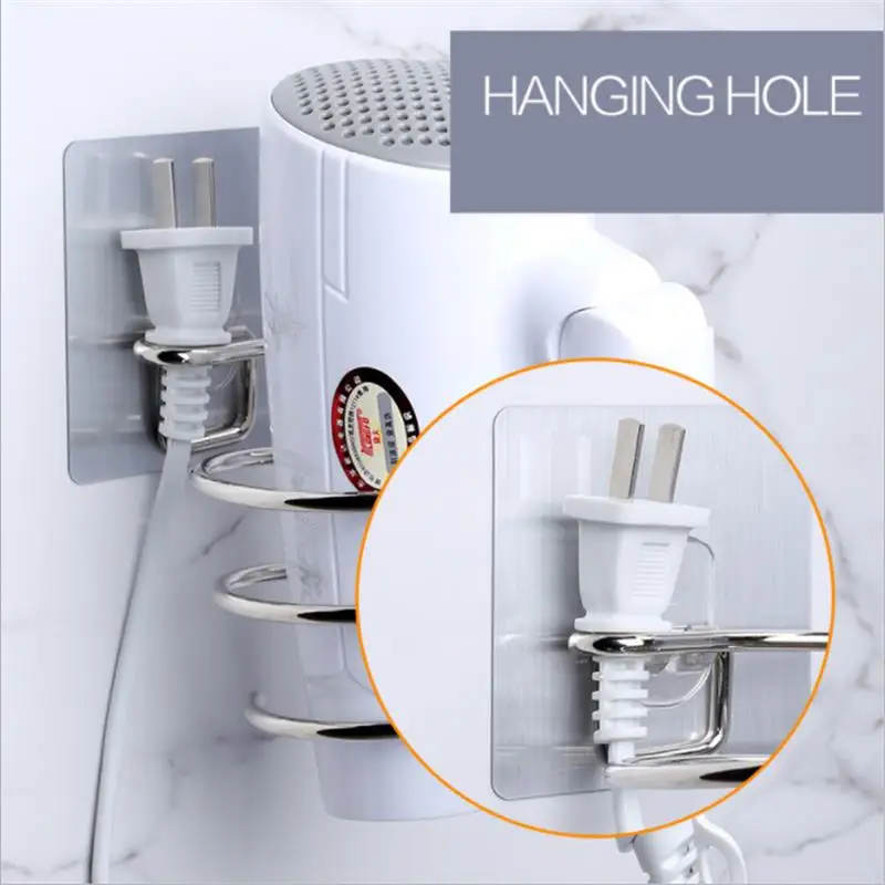 Storage Rack Bathroom Shelf Hair Dryer Holder Bathroom Storage Shelf Storage Shelf Bathroom Accessories Bathroom Corner Shelf Hair Tool Holder Spiral Wall Mounted Hair Dryer Storage Organizer Rack Holder Hanger Bathroom Salon Stylist Tool Drier Organize
