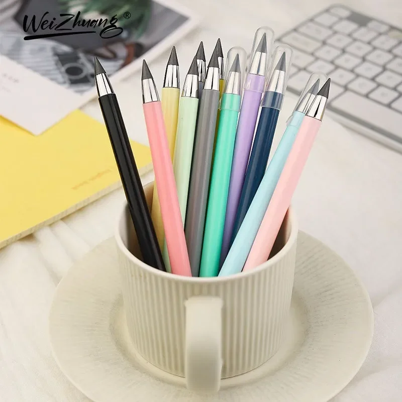 Drawing Pencils Writing Stationery 6/12 PCS/Set Infinity Pencils No Sharpening Eternity No Ink Kawaii Unlimited Pens Art School Office Supplies