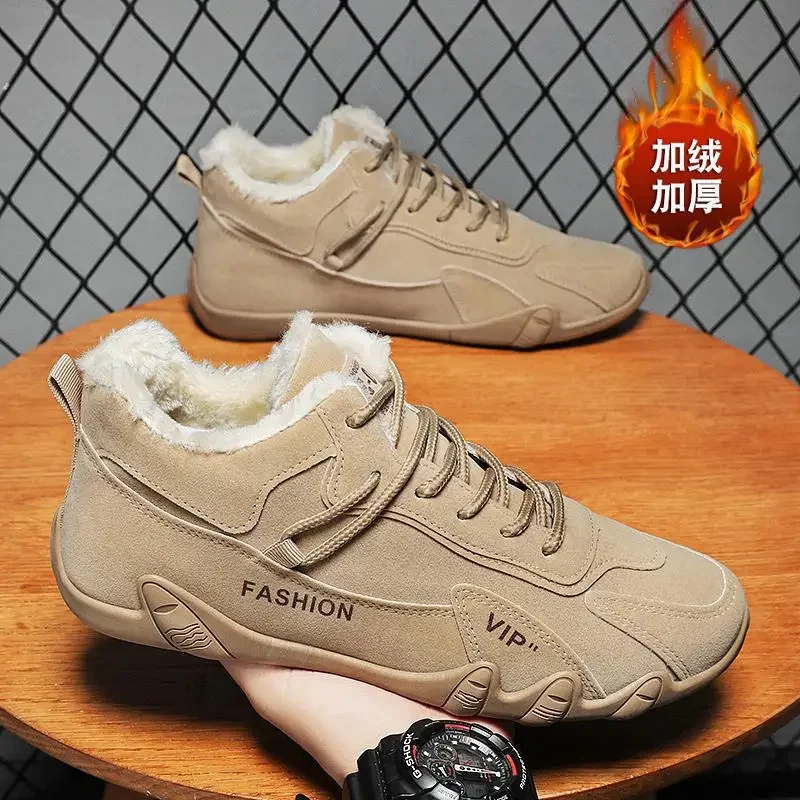 

Новинка зимняя мужская хлопковая обувь из искусственной кожи мужские утепленные высокие повседневные теплые мужские туфли на флисовой подкладке из хлопка для мужчин среднего и пожилого возраста