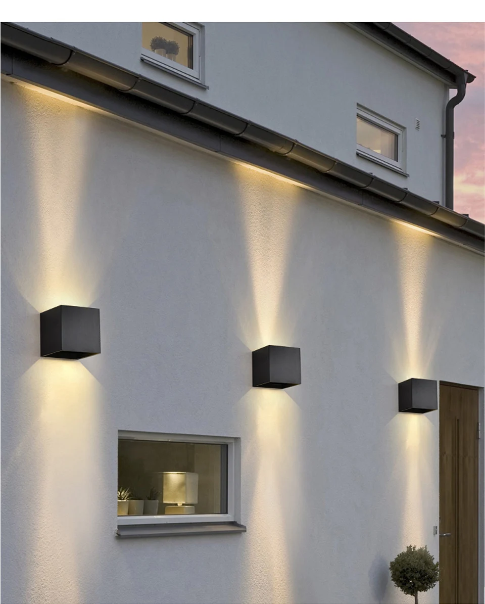 LED Wall Lamps 7W Cold White Warm White Waterproof Outdoor Interior Modern Nordic Square Wall Lights For Indoor Garden Corridors