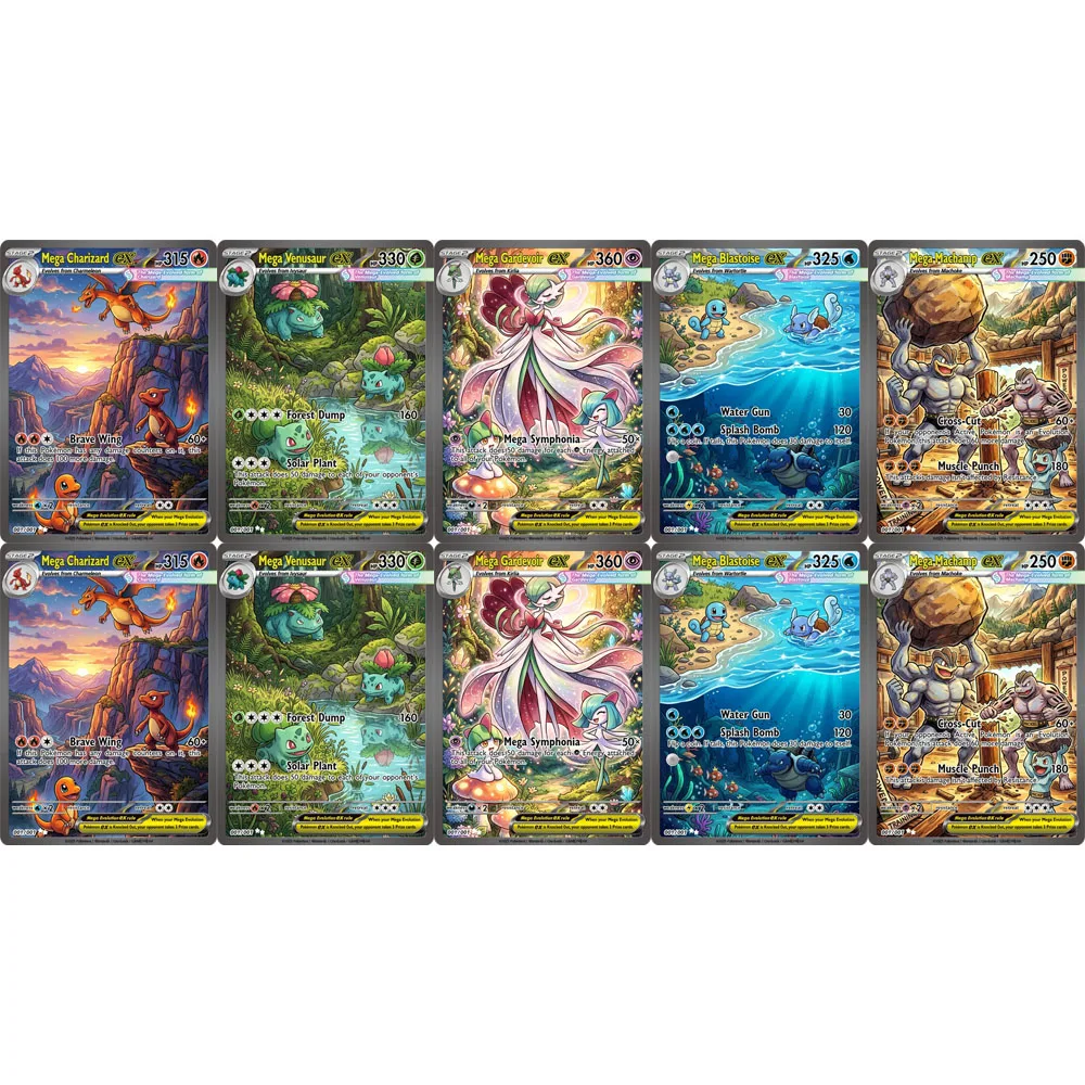 High-Quality DIY Anime Game Card Featuring Iconic Characters