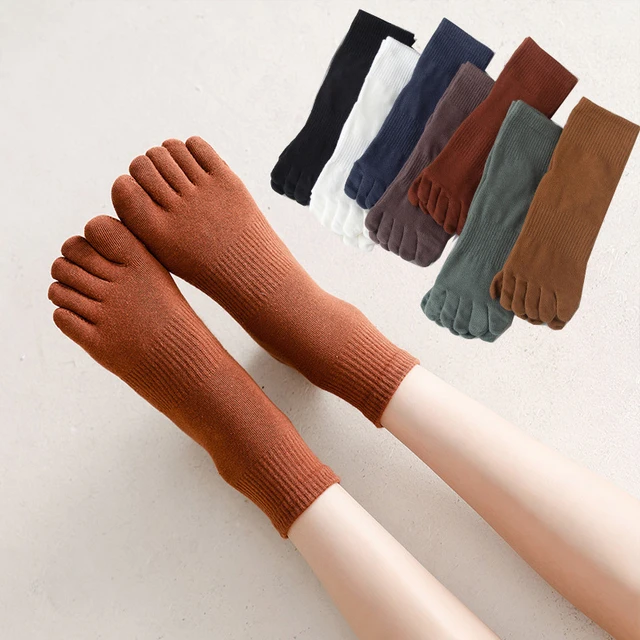 Casual Split Toe Socks Five Finger Socks Sports Cotton Absorb Sweat Women  Middle Tube Separation Socks Japanese Tabi Socks - AliExpress