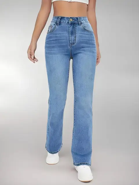 Nouveaux jeans chauds pour femmes minceur style européen et américain décontracté polyvalent taille haute pantalon en Denim lavé pour les femmes 4