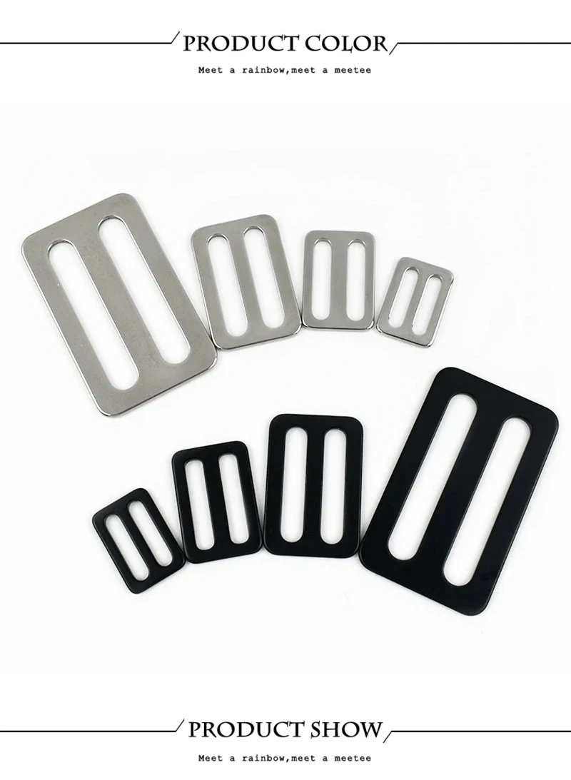 5/10Pcs 20-50mm Stainless Steel Tri-Glide Slider Buckles for Bag Strap Backpack Adjust Webbing Clips Clasp Bags Accessories