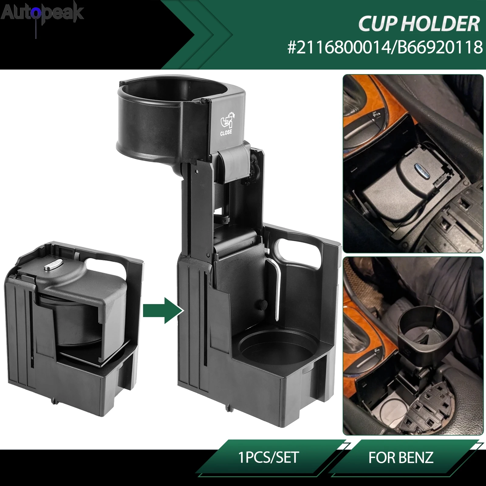 

2116800014 B66920118 Car Auto Center Console Insert Drinks Cup Holder For Mercedes For Benz W211 E320 E350 E500 W219 CLS500 CLS