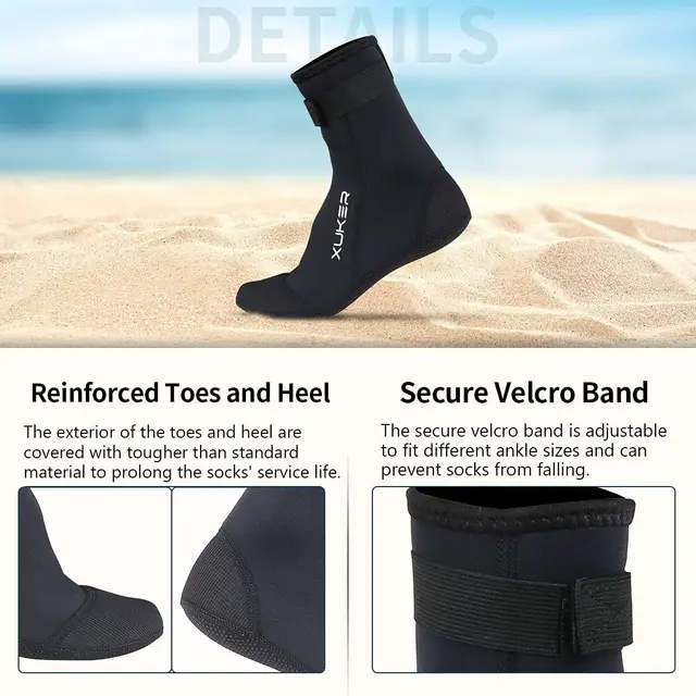 Neoprene Socks 3mm Beach Volleyball Sand Soccer Diving Swimming Surfing Snorkeling Fishing Wading Kayaking Rafting Water Booties 5