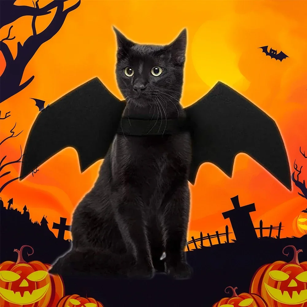 Cute Pet Halloween Cosplay Costume Set Bat Horn Dog Cat Vampire Horn Party Costume Props Suitable for Cats Big Dogs Accessories
