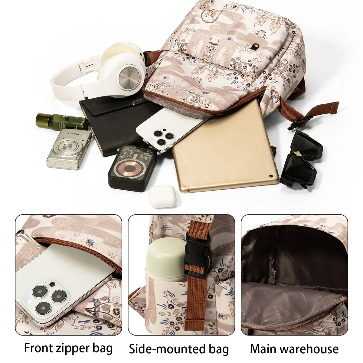 Dunhuang Museum Series Lightweight Outdoor Travel Backpack Men's Hiking and Mountaineering Backpack Chinese Style College Student School Bag Women's Shopping and Travel