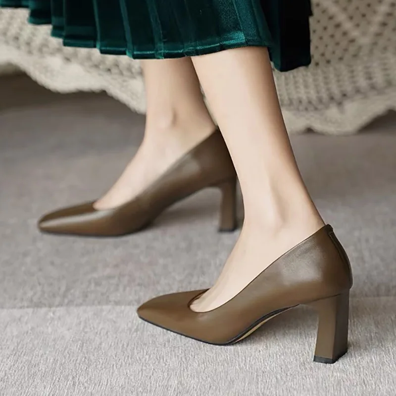 New Women's Pumps Square Toe Boat Shoes 
