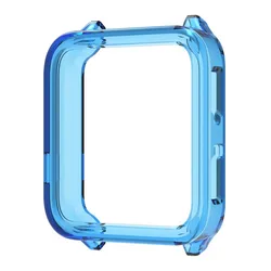 Soft TPU Protective Shell Frame Case Cover for Smart Watch Protector Bumper Accessories (Transparent Blue)
