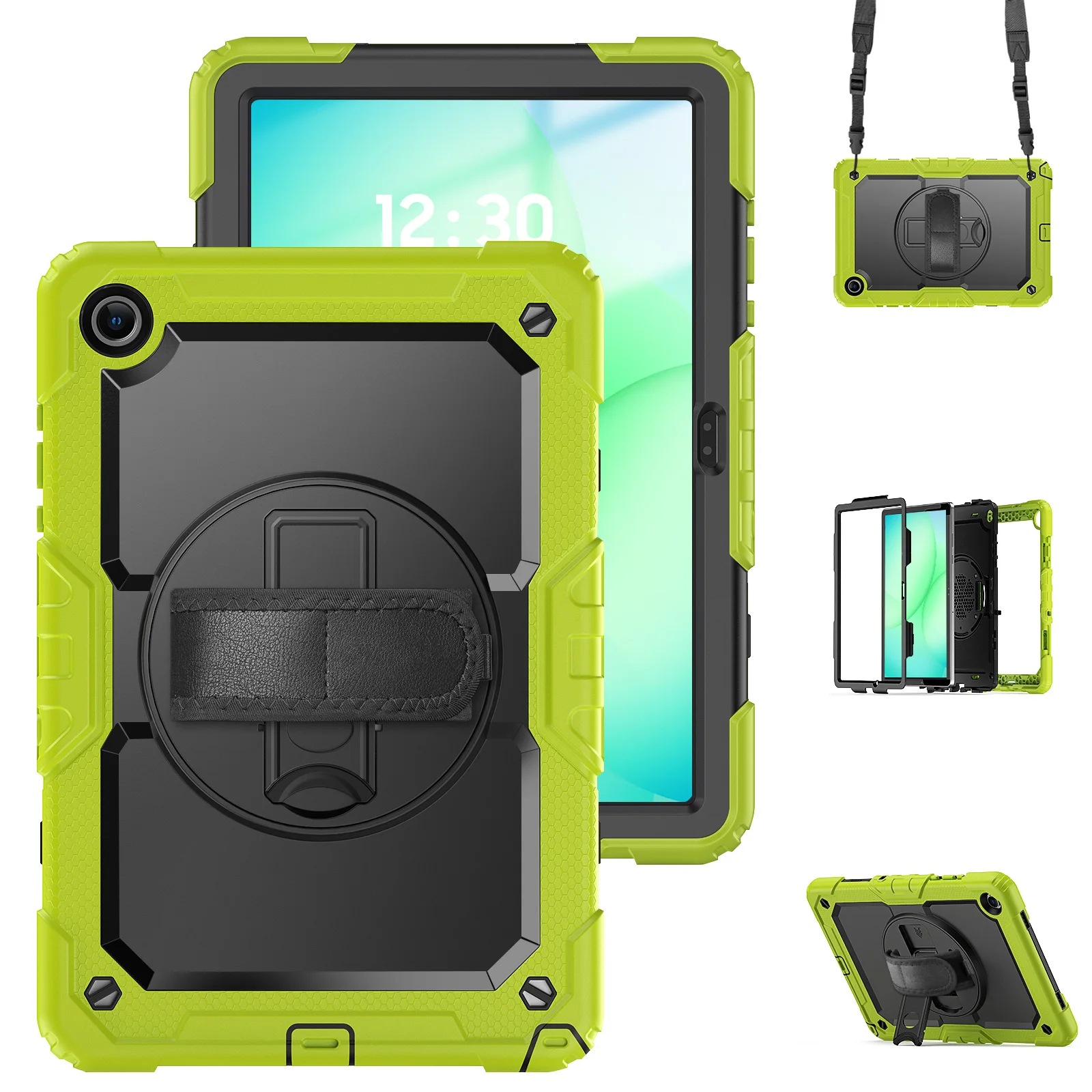 Durable Shockproof Tablet Case with Hand & Shoulder Straps - Kids Safe Cover