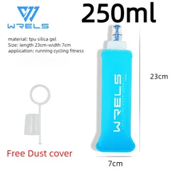 Collapsible Soft Silicone Water Bottle for Outdoor and Travel Activities (Light blue-250ml)