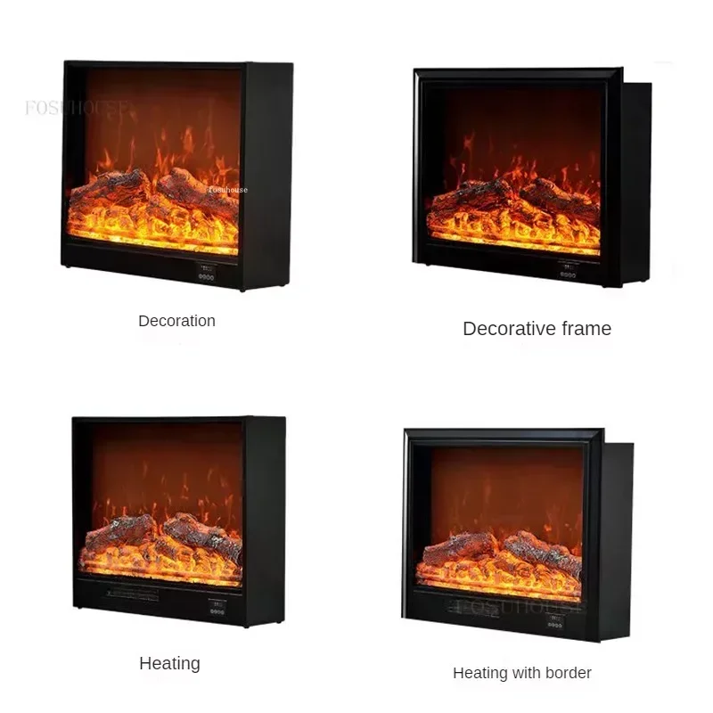 European Electronic Fireplaces Home Living Room Embedded Decoration Fireplace Modern Simulated Flame Fireplace Heater Room Decor