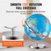 Illuminated World Globe with Stand, 13 in/330.2 mm, Educational Earth Globe with Stable Heavy Metal Base HD Printed Map 4
