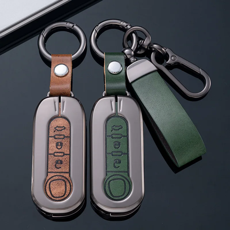 Pelle In Lega Di Zinco Per Fiat 500 Ducato Panda Punto 500L Lancia Musa Flip Pieghevole Portachiavi Per Auto Fob Has For Fiat Backtext