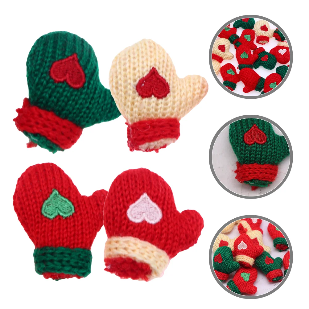 

Mini Gloves Miniature Plush Gloves Souvenirs For Hat Clothing Home Crafts DIY Handmade Pendant Christmas Decorations