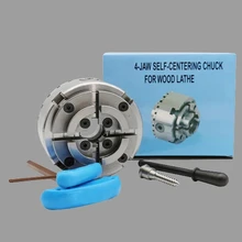 

KP96 4-Jaw Self-Centering Chuck For Wood Lathe High Precision Woodworking 4 Inch 100MM Thread M33*3.5 Clamping 8-60MM