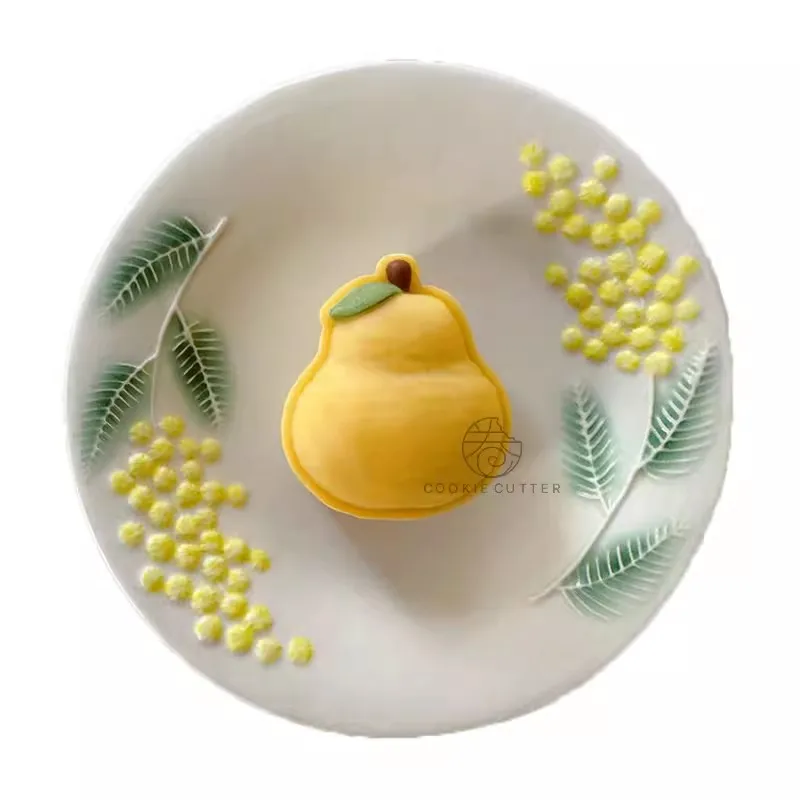 

50g Mooncake Press Mold Creative Cubic Pear Shape Pastry Stamp Fruit Wagashi Dessert Mung Bean Cake Household Kitchen Utensils