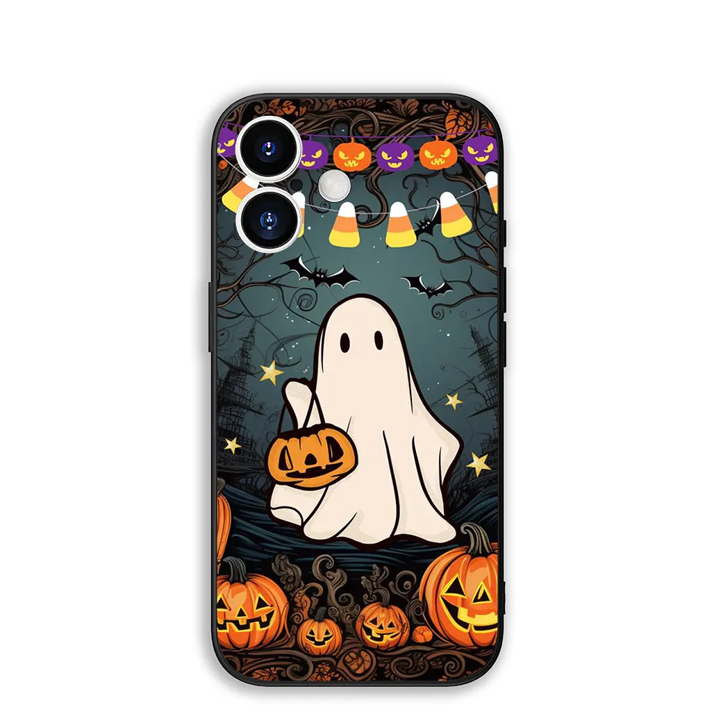 Little Ghost Halloween Pumpkin Flower Phone Case