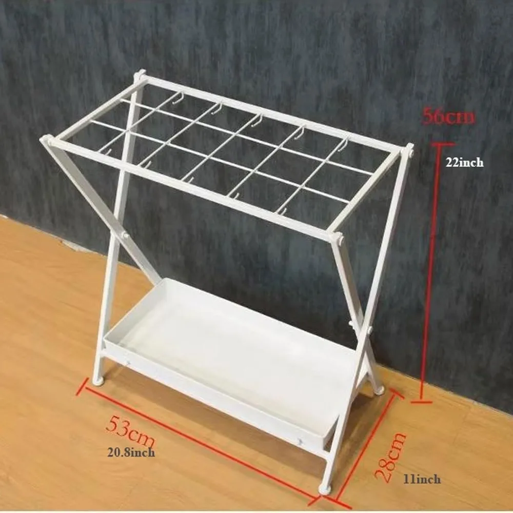 Umbrella Stand Umbrella Holder Foldable Metal Umbrella Holder Stand with Drip Tray, 2
