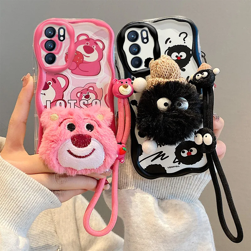 3D Cartoon Kitty Bear Fur Phone Case For Vivo Y36 Y35 Y33 Y30 Y28