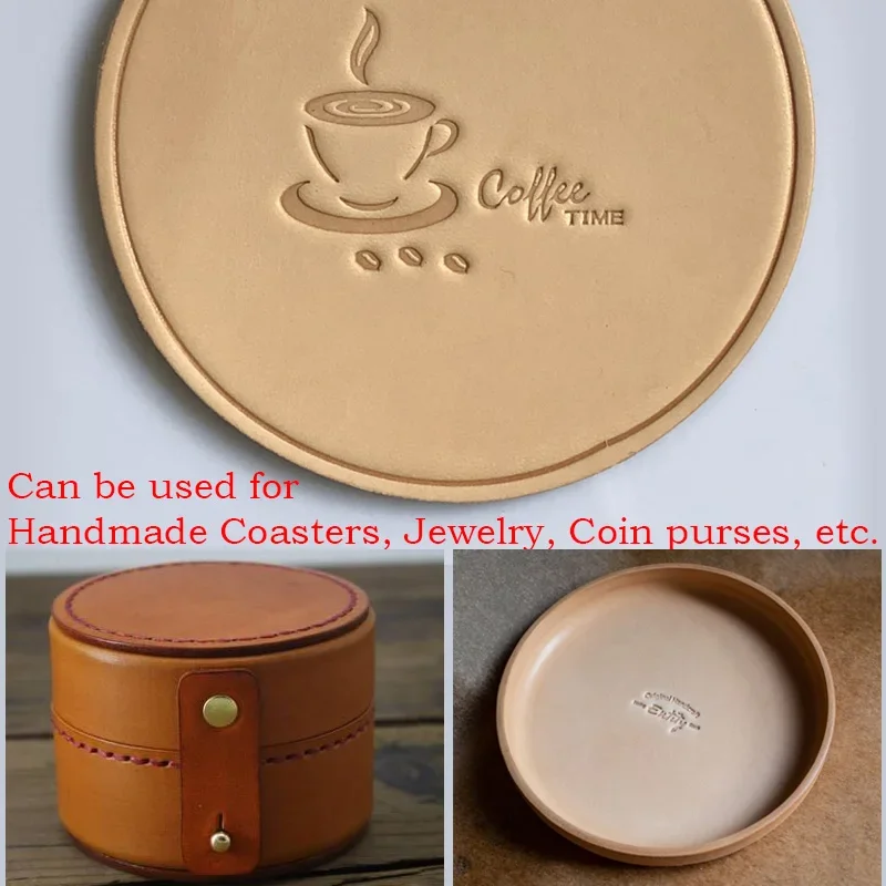 Leather Material 2Pcs Round Genuine Cow Skin for DIY Jewelry Decor