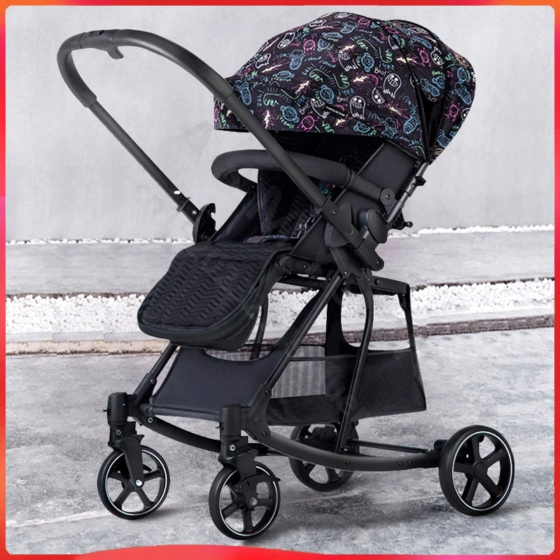 Poussette bébé/peut assis et s'allonger poussette légère bidirectionnelle peut être pliée/chariot de courses/poussette bébé 0-3 ans
