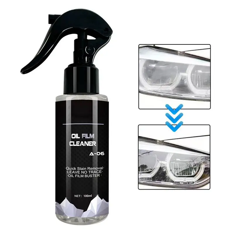 Car Glass Oil Film Remover Nano Ceramic Coating Quick Oil Film Remover Hydrophobic Care Detailing Spray Car Window Cleaner