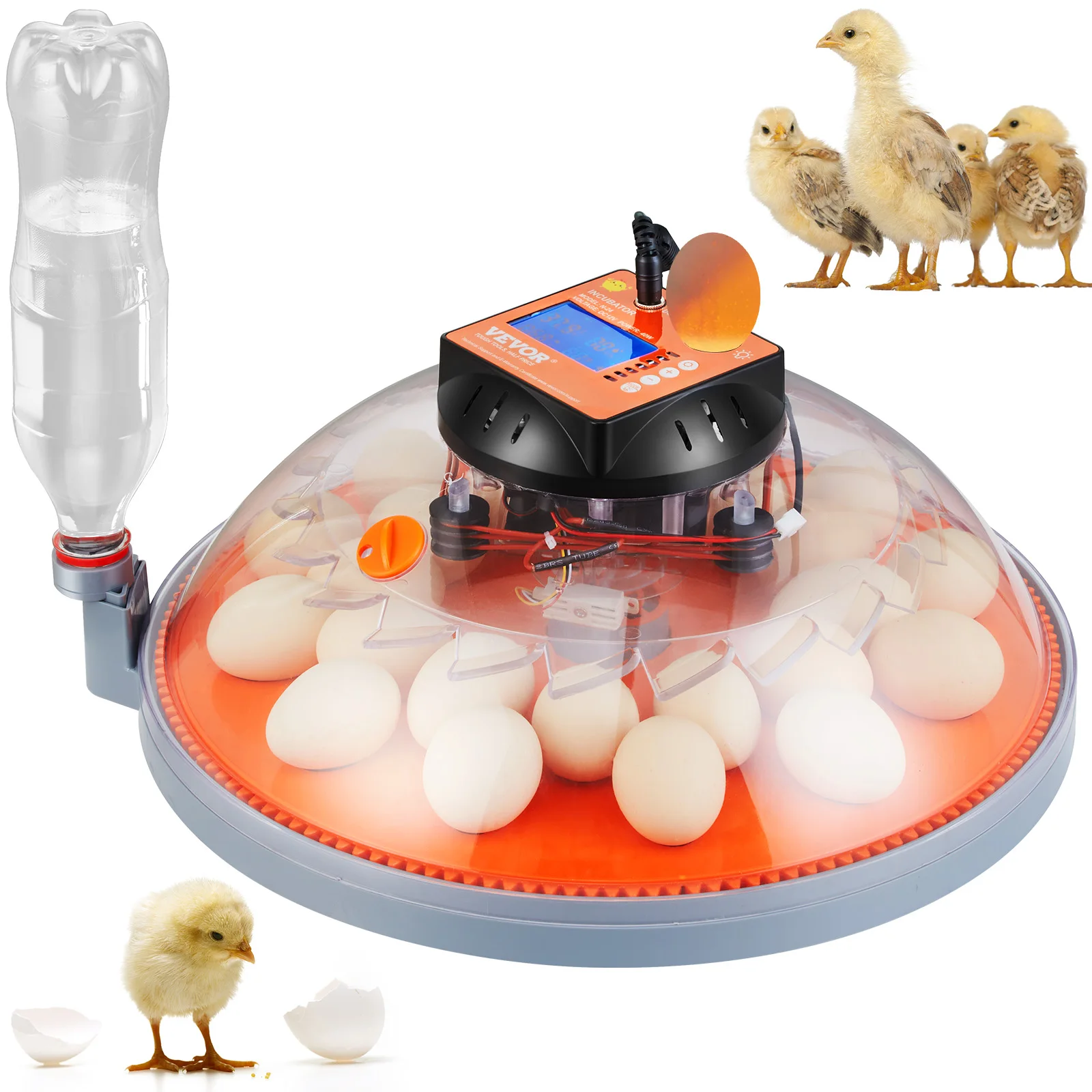 VEVOR Automatic Egg Incubator with Turner – 12/24/48 Egg Capacity for Chicken & Duck Hatching 1