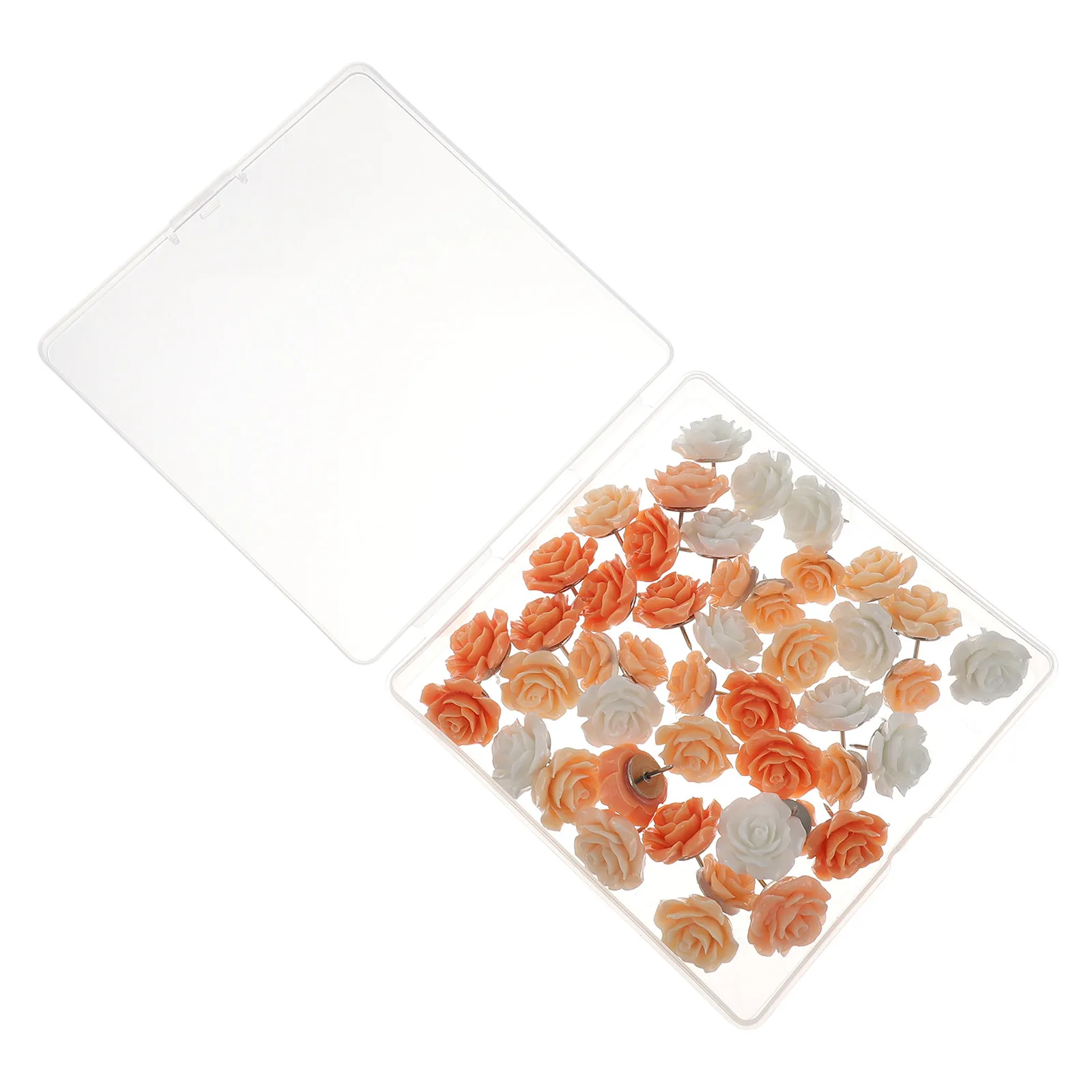 40Pcs 꽃 모양 푸시핀 눈길을 끄는 활기찬 패턴 방 사무실 연구용 장 압정 코르크 보드 오래 지속되는 장 압정