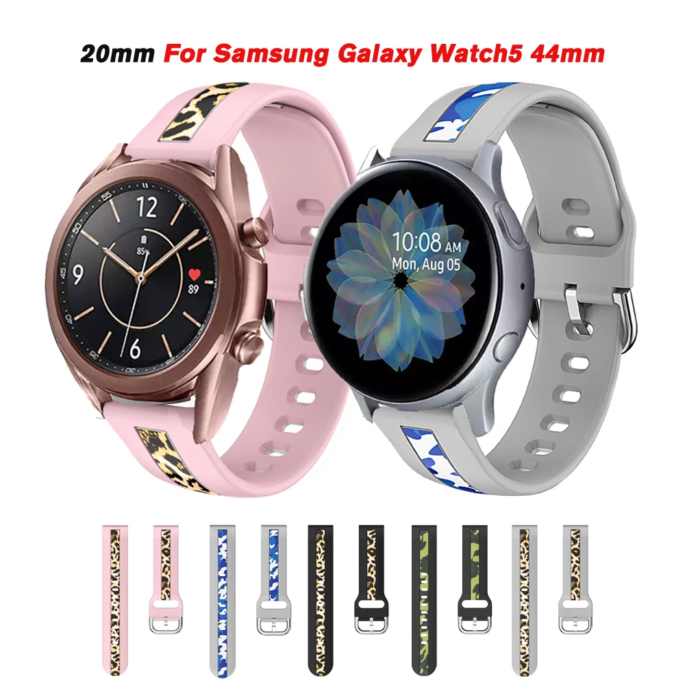 

20mm Silicone Watchbands For Samsung Galaxy Watch 3/4/5 44mm/Pro 45mm/ 41mm/ Wristband Bracelets Accessory Correa Wearable Band