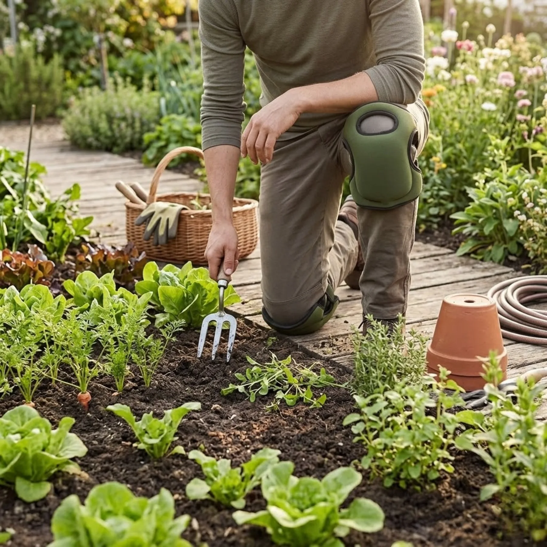 Genouillères de Jardinage 2 Paires - Mousse à Mémoire de Forme, Respirantes