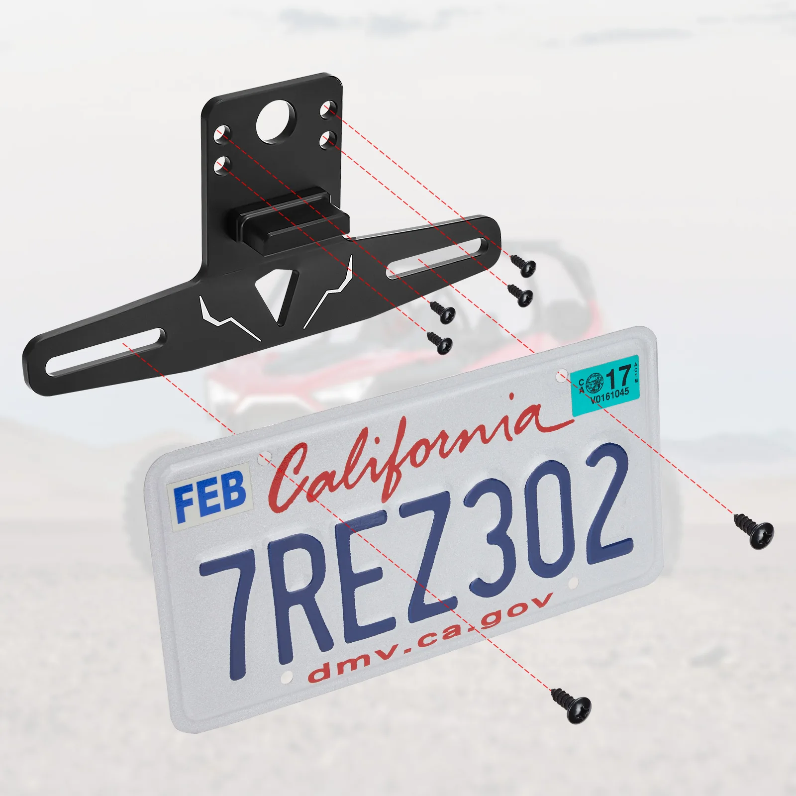 Compatibile Con Polaris Rzr 1000 Xp Sportsman Utv Street Legal Porta Targa Posteriore Quad Per Can-Am Maverick Atv Nero