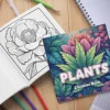 Plants Coloring Book Featuring Plants Flowers for Adults and Teens 24 Page Graffiti Painting Drawing Book Relieve Stress 4