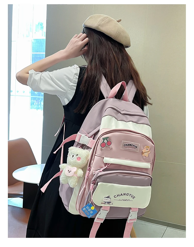 Schoolbag female high school junior high school students lovely color summer young fresh girls new primary school backpack