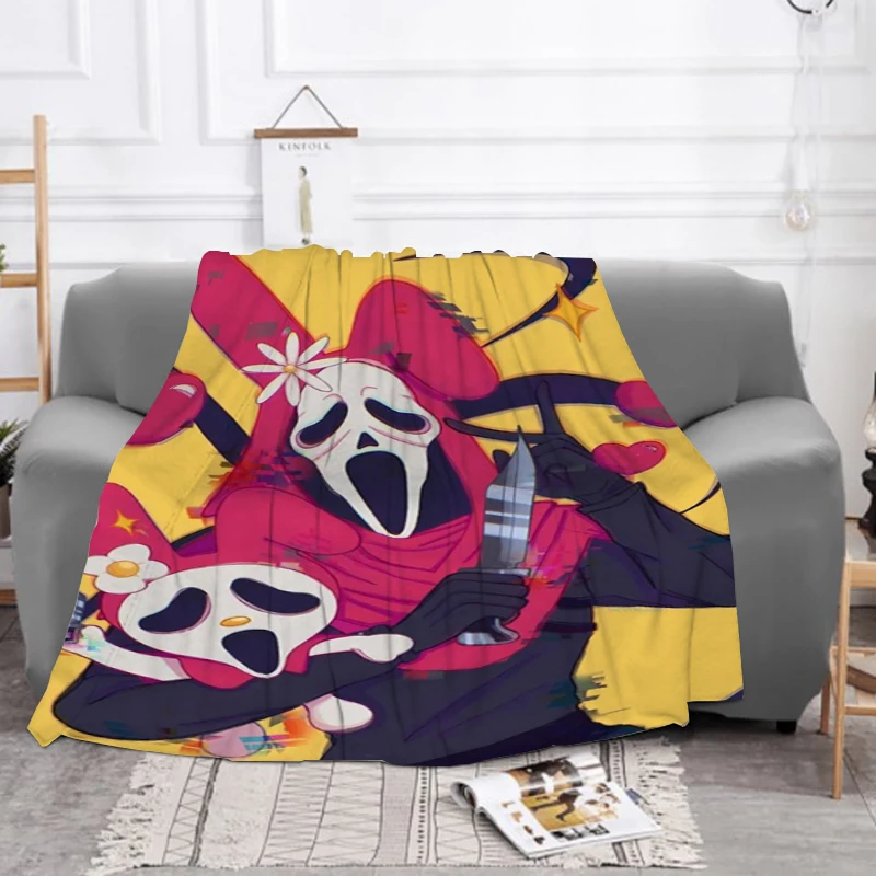 

Children's Blanket Sofa Winter Pink Ghostface Fluffy Soft Blankets & Throws Furry Throw Bed Baby Fleece Beds Custom Nap Anime