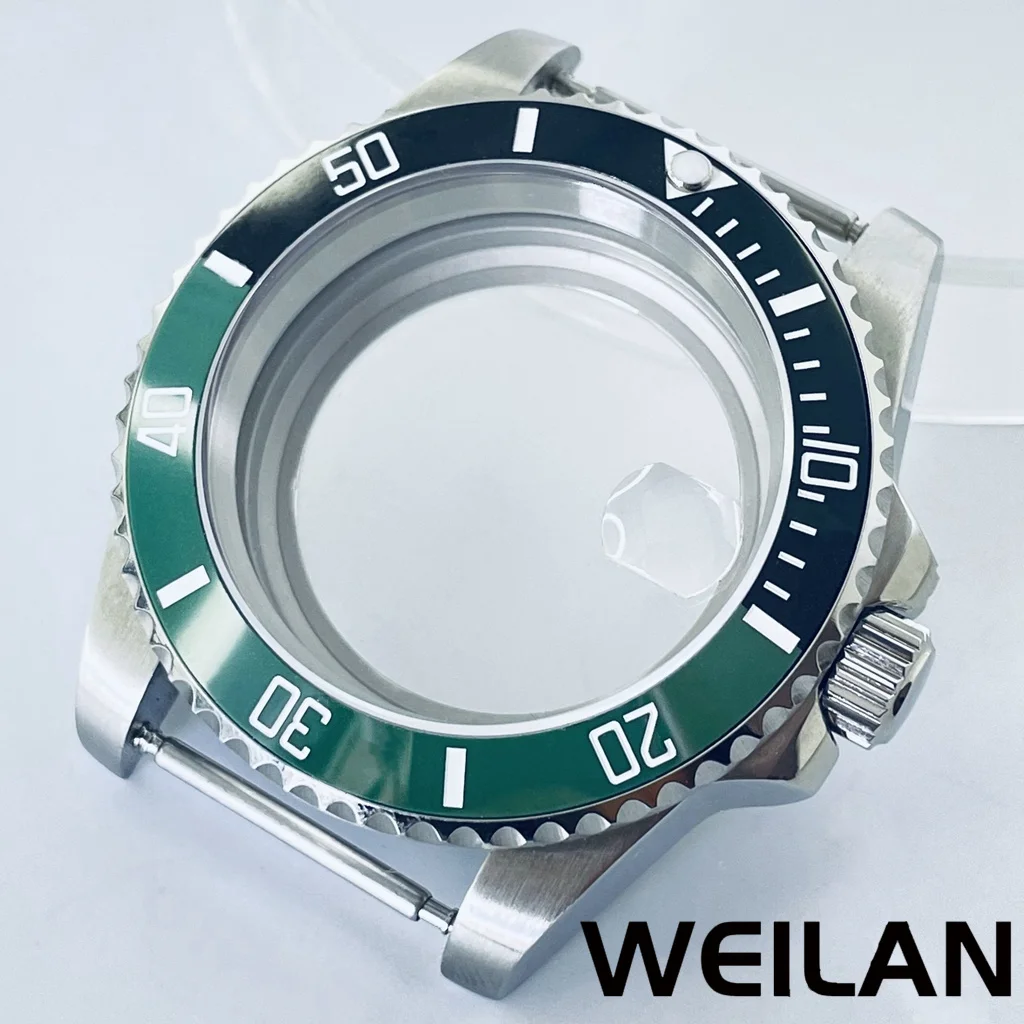 Silver Watch Case with Ceramic Bezel and Sapphire Crystal