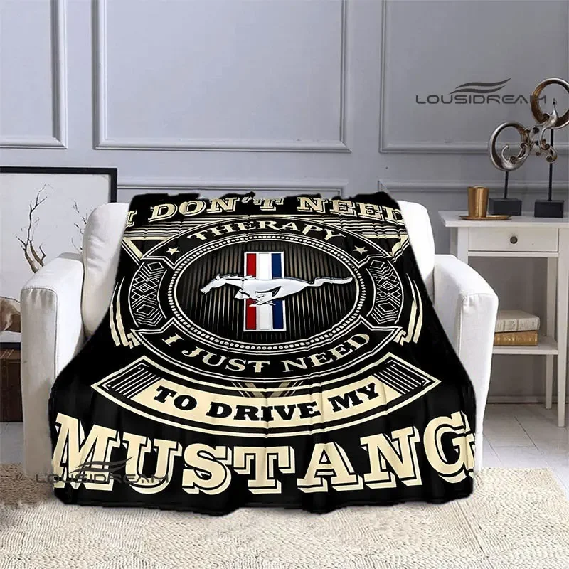 Mustang car logo printed blanket Flannel Blanket Warm blankets for beds rainbow Picnic blanket birthday present 4