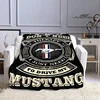 Mustang car logo printed blanket Flannel Blanket Warm blankets for beds rainbow Picnic blanket birthday present 4