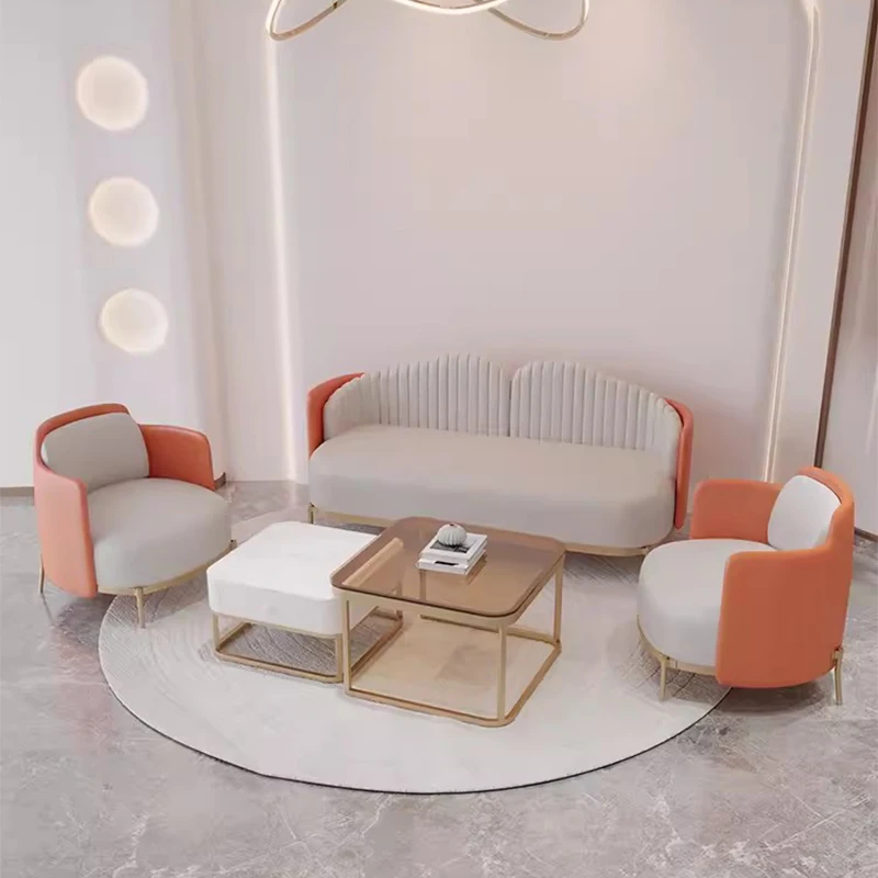 

Bedroom Minimalista Living Room Sofa Leather Legs Metal Reception Classic Living Room Sofas Modern Simple Canape Salon Furniture