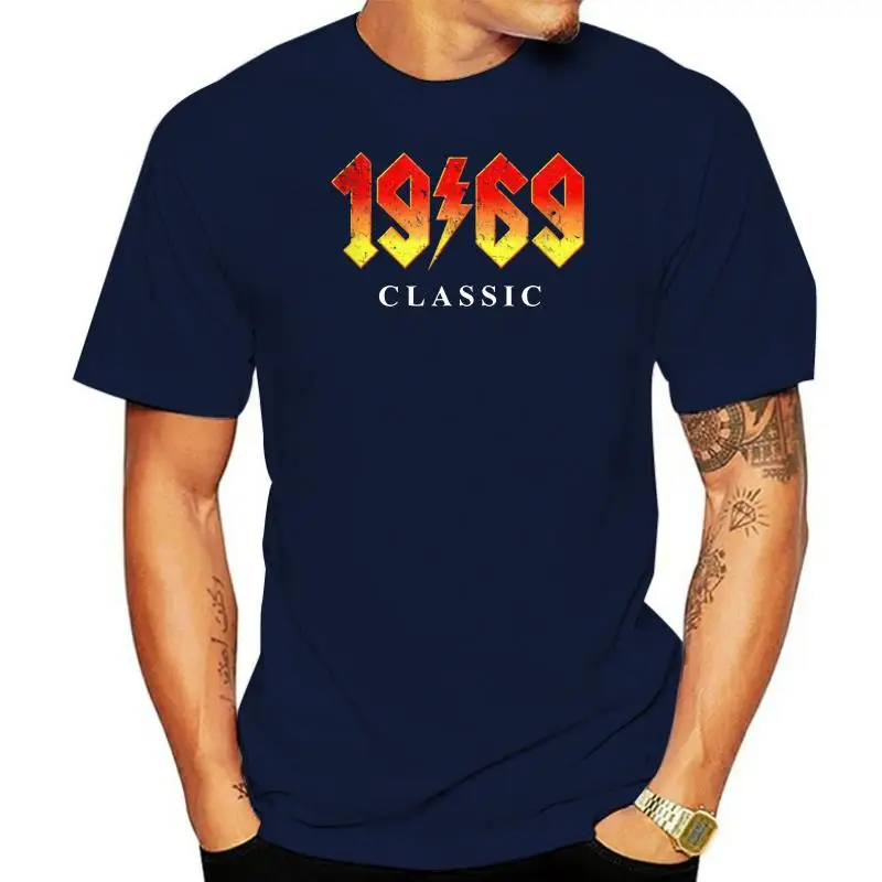 

Мужская классическая футболка, черная футболка 50-го дня рождения с надписью Rock Legend US, 1969 год, 2022